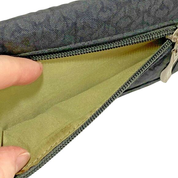 Baggallini black canvas wristlet clutch purse trifold wallet coin pocket ID card - Picture 4 of 6